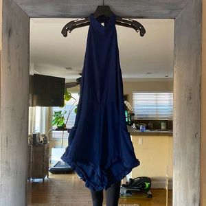 Navy short halter romper